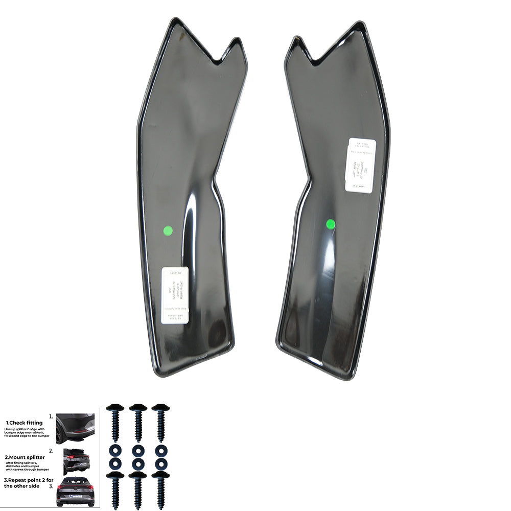 Rear Side Splitters Uyumlu AUDI RS3 8V Sportback 2015-2016 v2