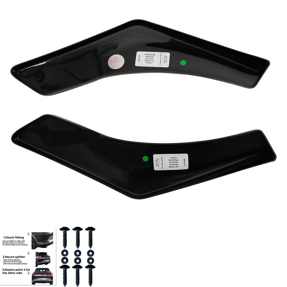 Rear Side Splitters Uyumlu BMW 1 Series F40 M-Pack / M135i 2019-2024