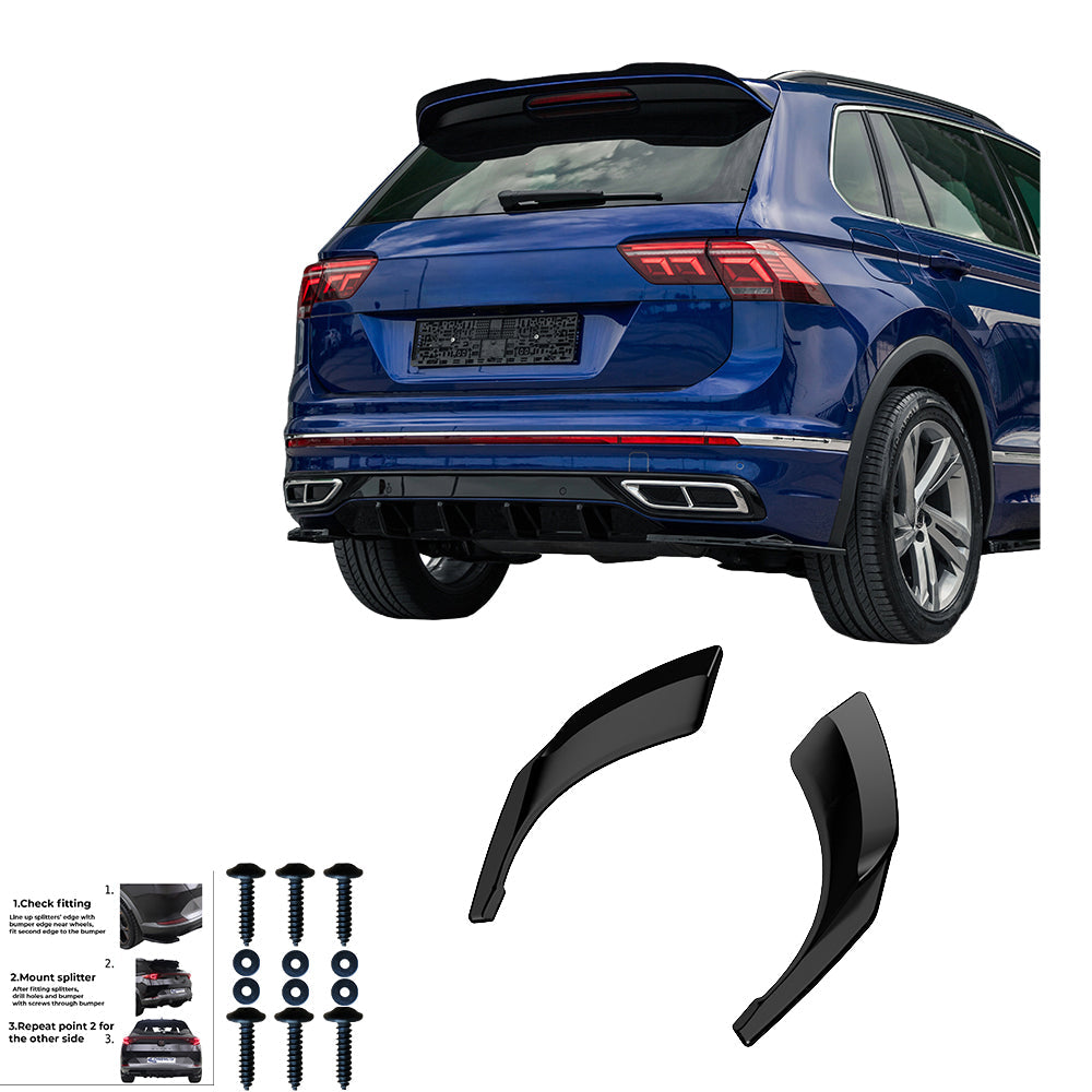 Rear Side Splitters Uyumlu VW VOLKSWAGEN Tiguan R-Line MK2 Makyajlı Kasa 2020-2024