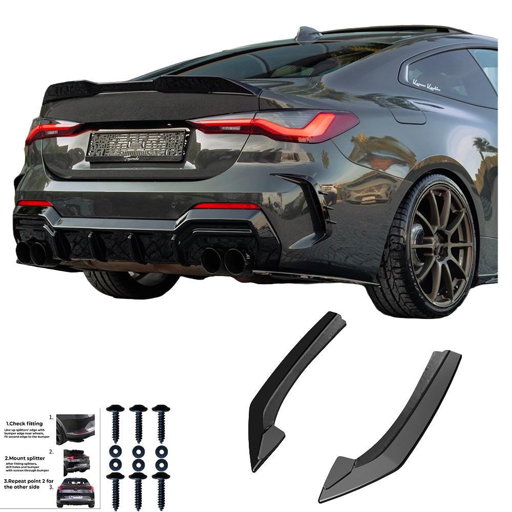 Rear Side Splitters Uyumlu BMW 4 Series ( Coupe / Cabrio ) G22 M-Pack / M440i 2020+