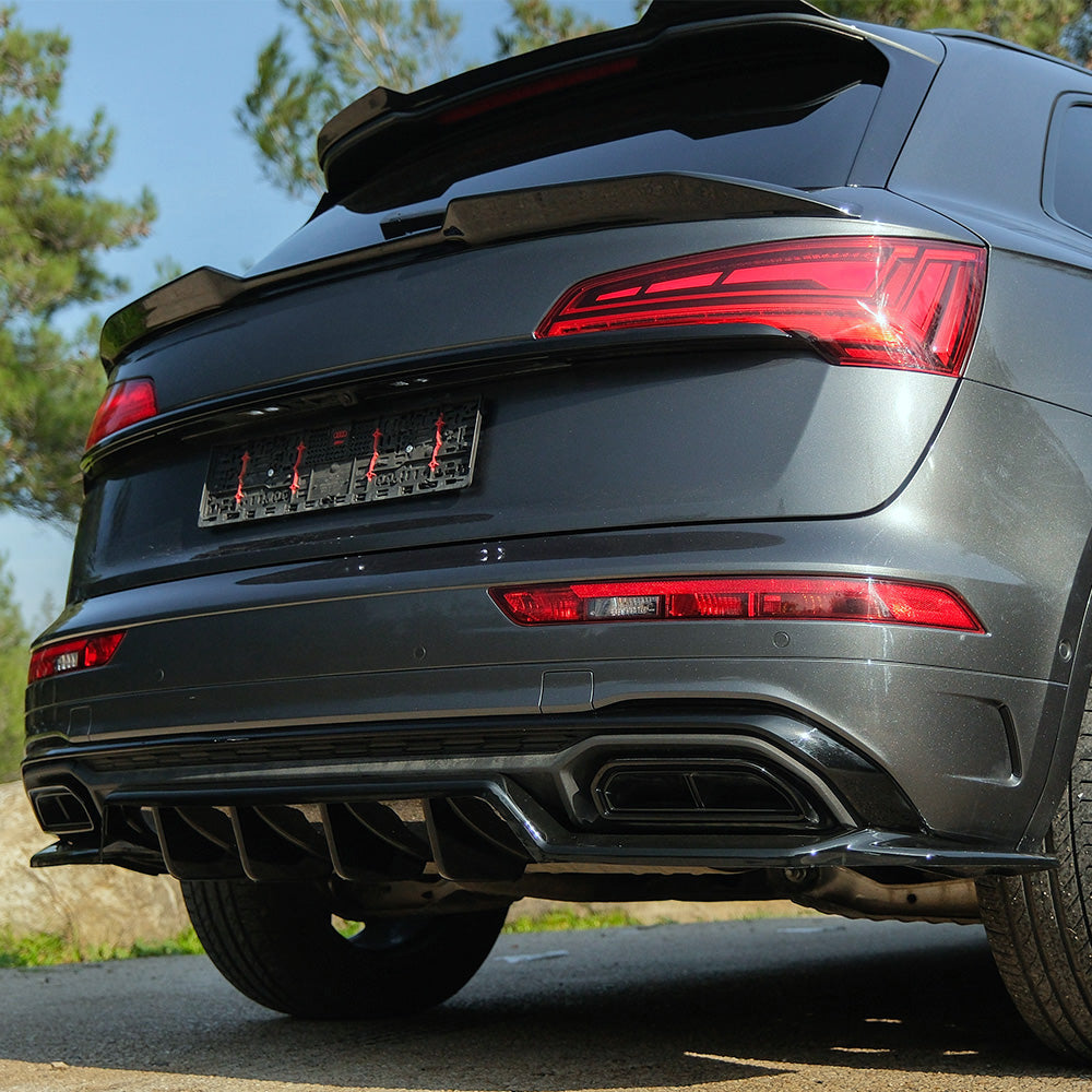 Rear Center Splitter Uyumlu AUDI Q5 S-Line SUV MK2 Makyajlı Kasa 2020-2024