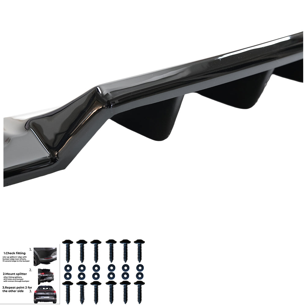Rear Center Splitter Uyumlu AUDI Q5 S-Line SUV MK2 Makyajlı Kasa 2020-2024