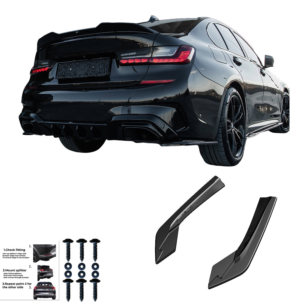 Rear Side Splitters Uyumlu BMW 3 Series M-Pack G20 / G21 2018-2022
