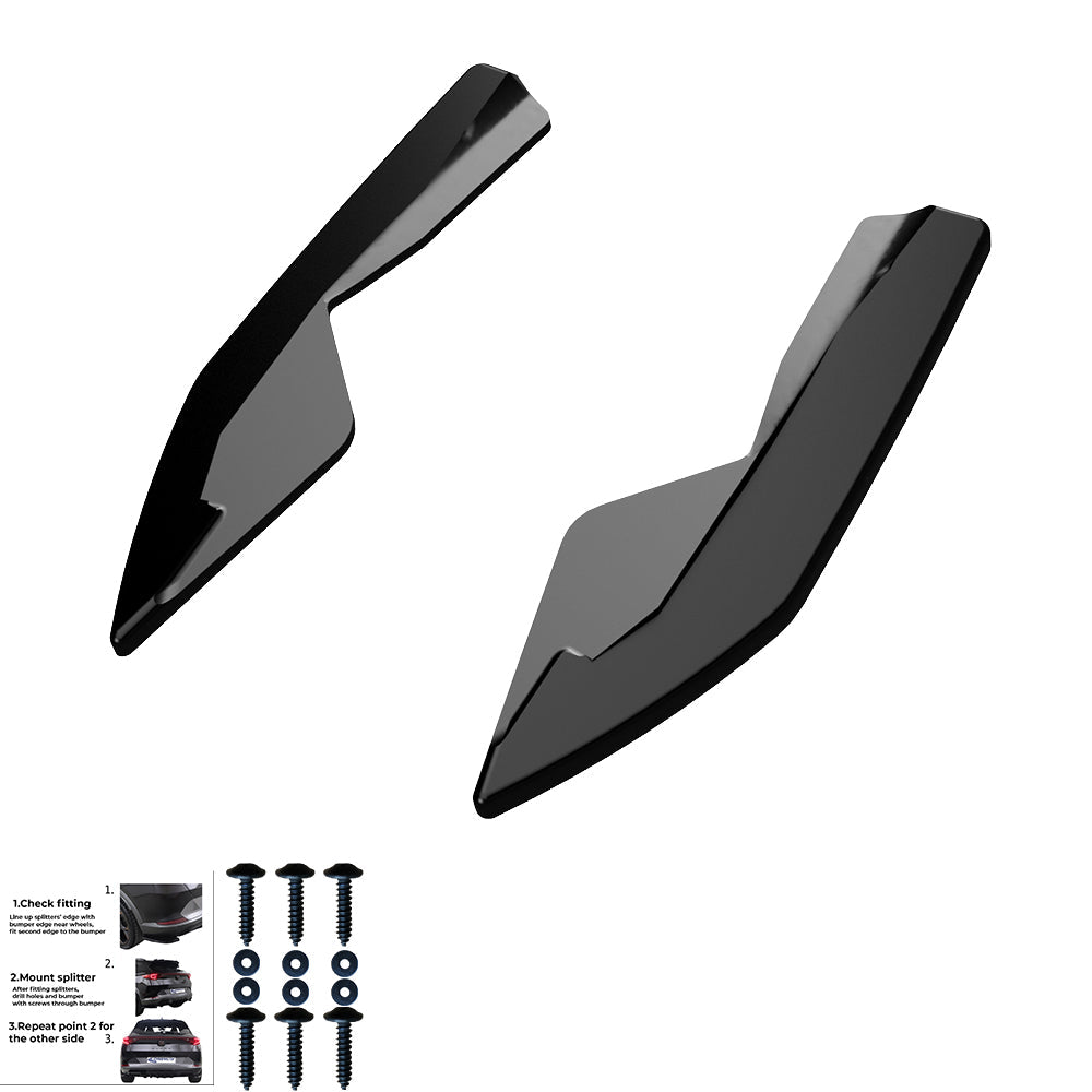 Rear Side Splitters Uyumlu AUDI A3 8V Makyajlı Kasa Sedan 2016-2020