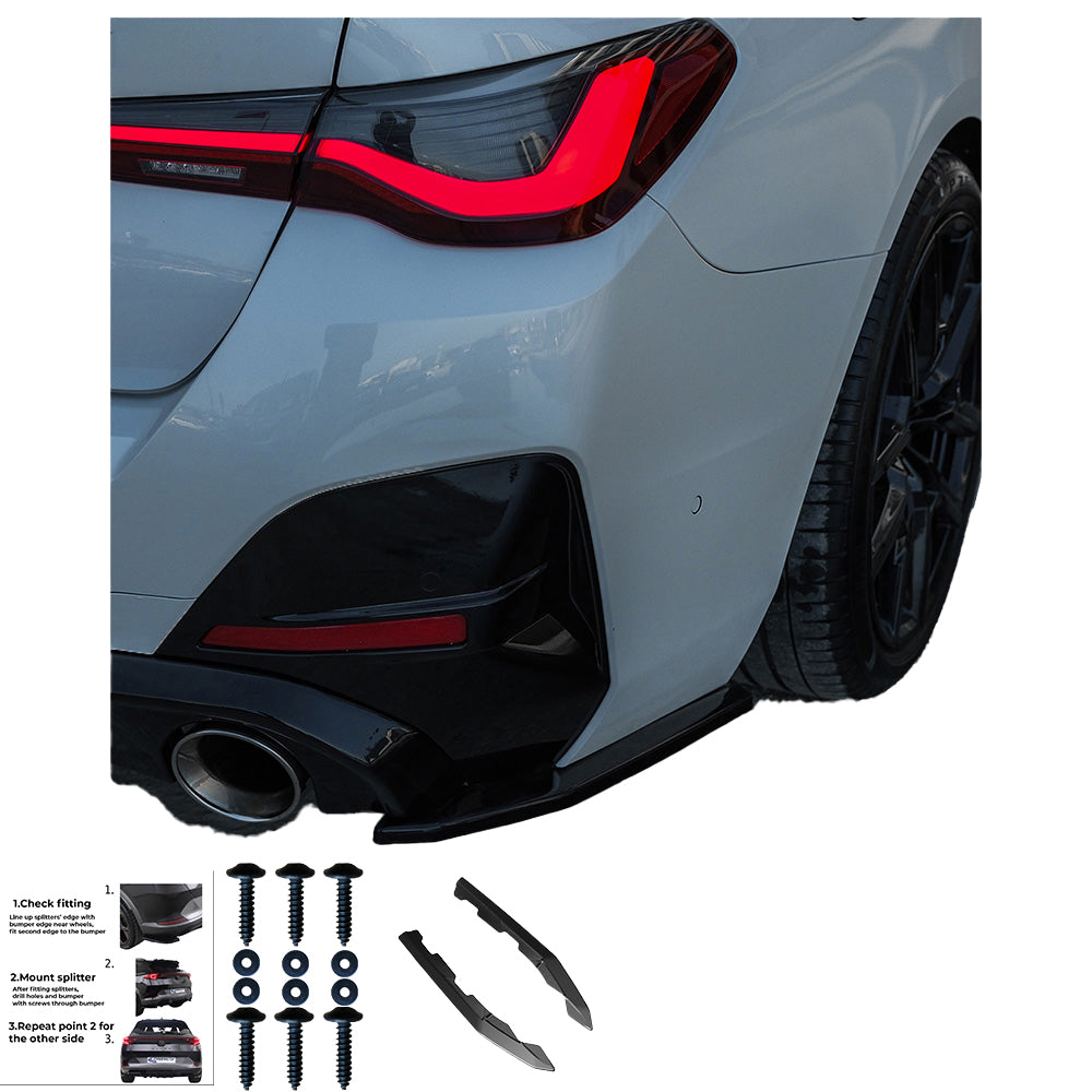 Rear Side Splitters Uyumlu BMW 4 Series G26 Grand Coupe M-Pack / M440i 2021+