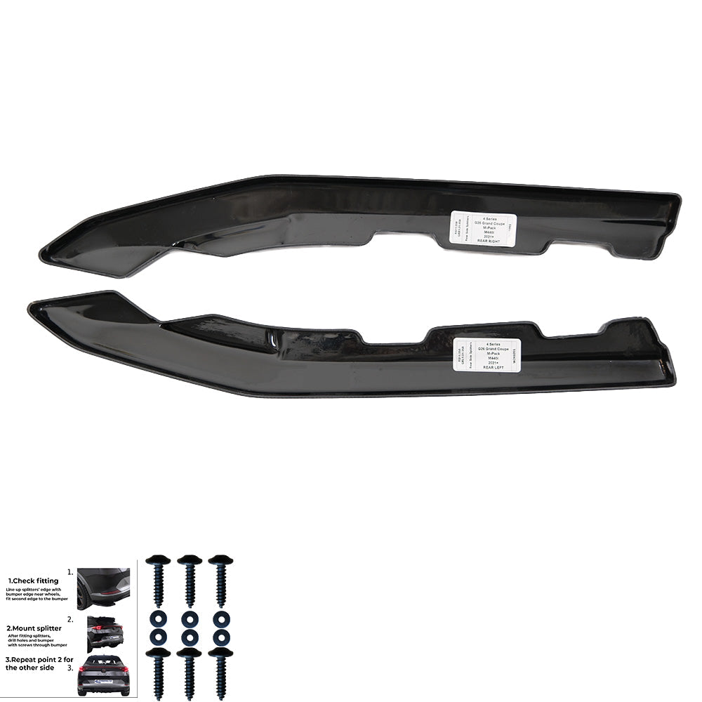 Rear Side Splitters Uyumlu BMW 4 Series G26 Grand Coupe M-Pack / M440i 2021+