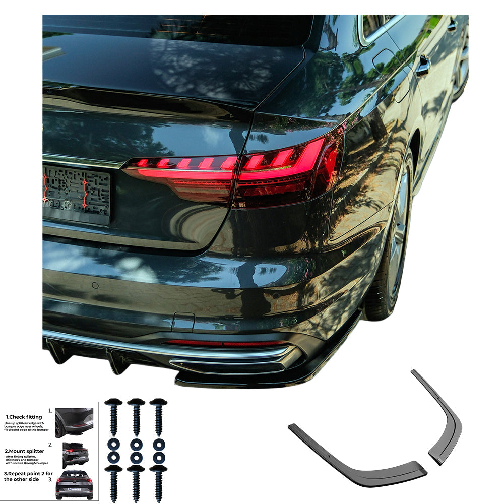 Rear Side Splitters Uyumlu AUDI A4 B9 Makyajlı Kasa 2019-2024