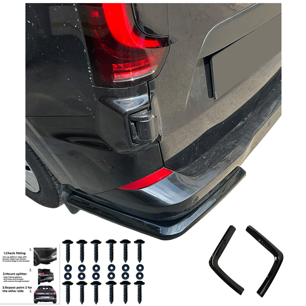 Rear Side Splitters Uyumlu VW VOLKSWAGEN Transporter T7 2024+ / FORD Transit Custom MK2 2023+