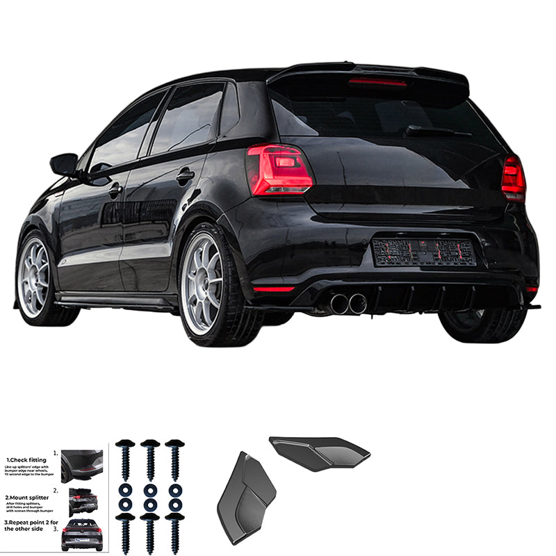 Rear Side Splitters Uyumlu VW VOLKSWAGEN Polo GTI MK5 2009-2014