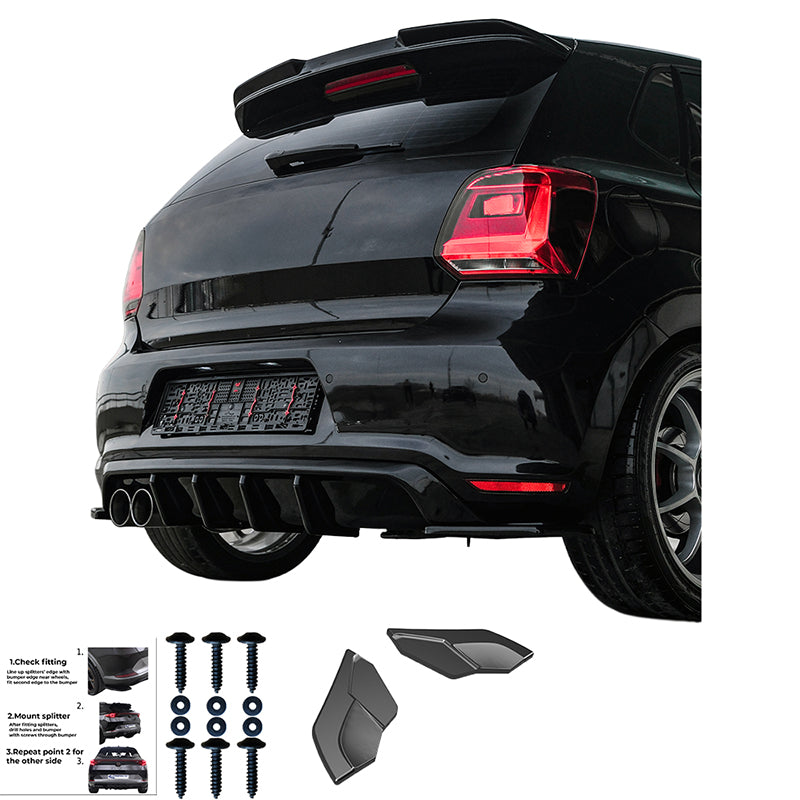 Rear Side Splitters Uyumlu VW VOLKSWAGEN Polo GTI MK5 2009-2014