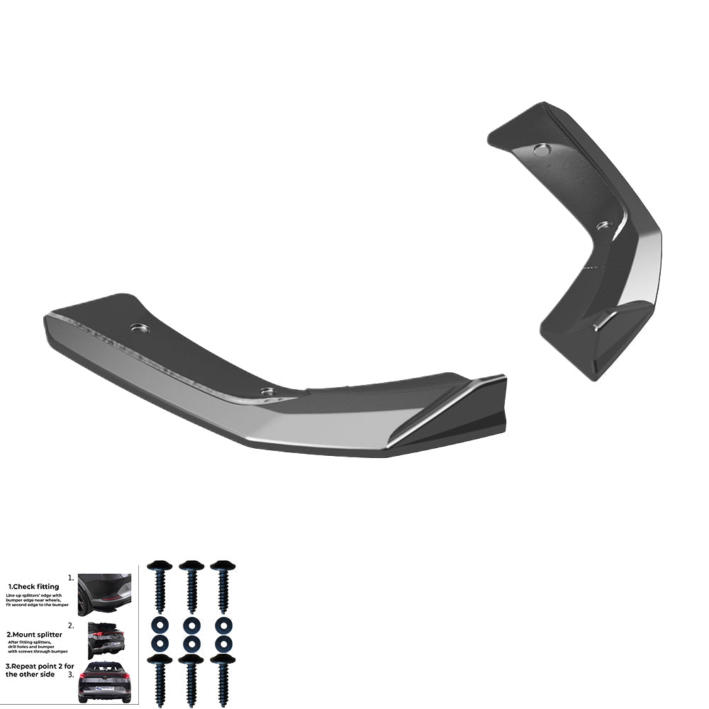 Rear Side Splitters Uyumlu MERCEDES A Class A45 S Aero Pack W177 / W177 Makyajlı Kasa 2019+