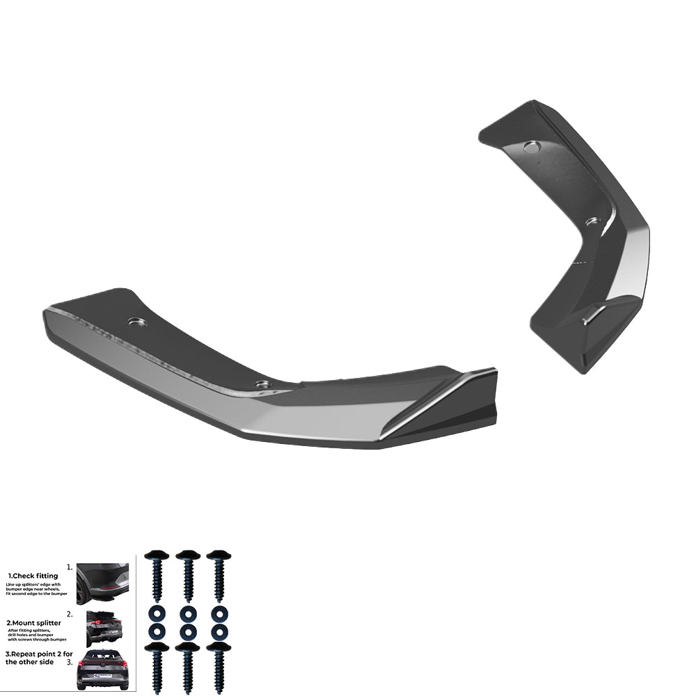 Rear Side Splitters Uyumlu MERCEDES A Class A45 S Aero Pack W177 / W177 Makyajlı Kasa 2019+