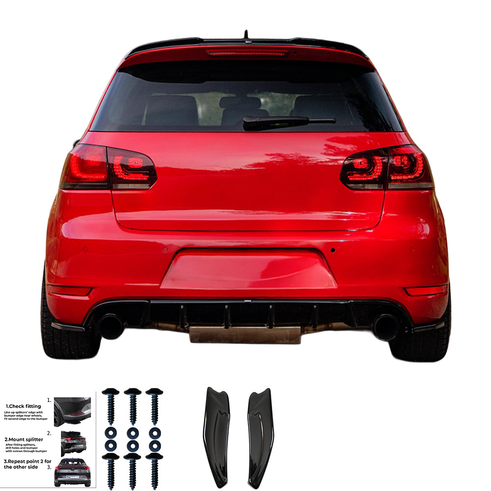 Rear Side Splitters Uyumlu VW VOLKSWAGEN Golf MK6 GTI 2008-2012