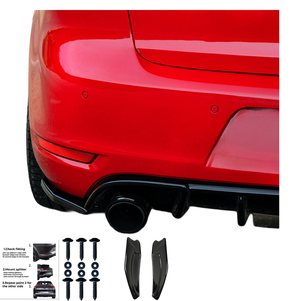 Rear Side Splitters Uyumlu VW VOLKSWAGEN Golf MK6 GTI 2008-2012