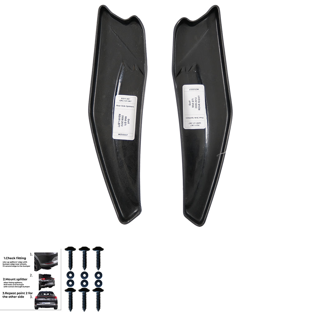 Rear Side Splitters Uyumlu VW VOLKSWAGEN Golf MK6 GTI 2008-2012