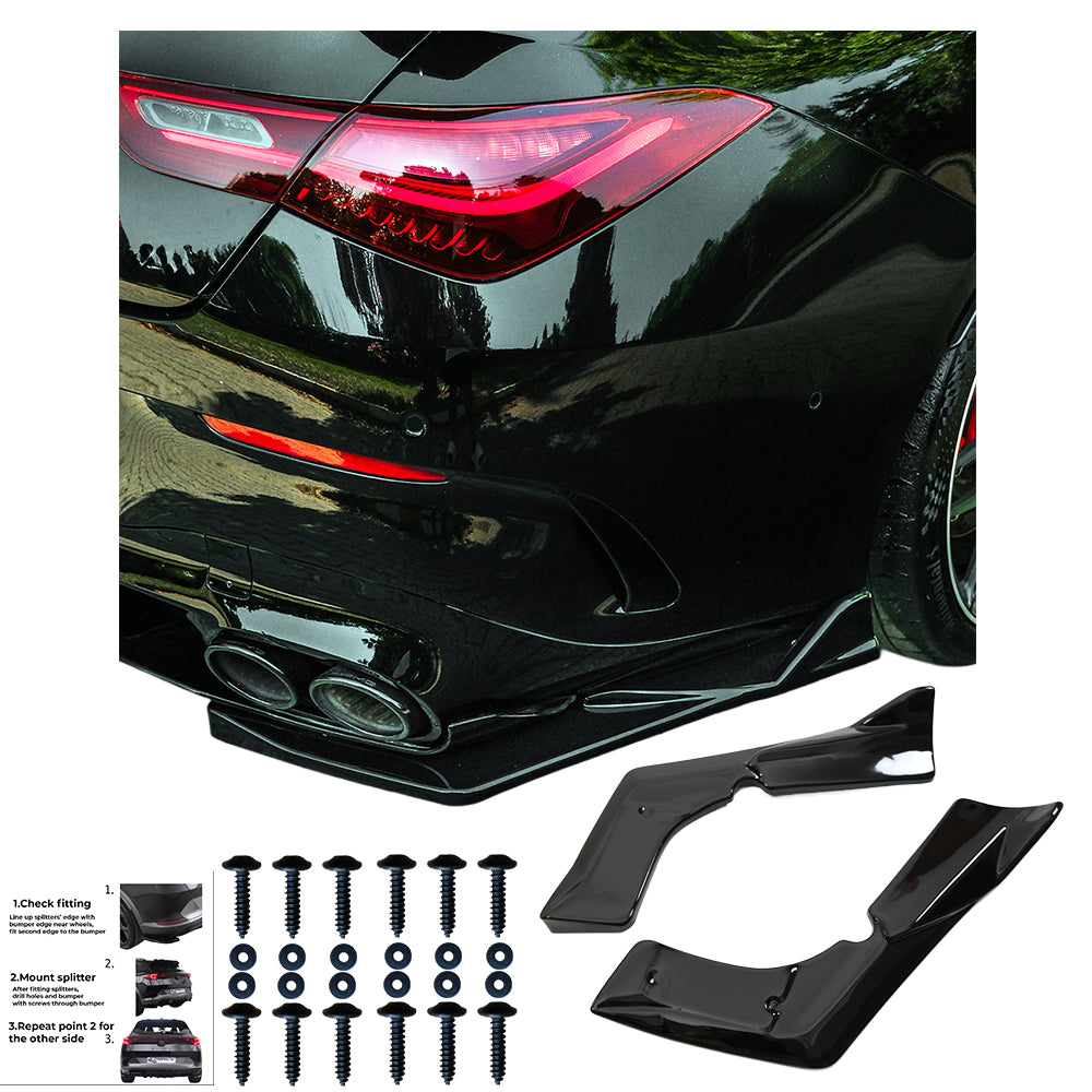 Rear Side Splitters Uyumlu MERCEDES CLA35 / CLA45 Aero Pack C118 2019-2023