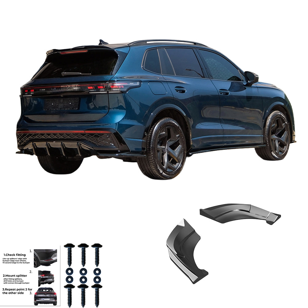 Rear Side Splitters Uyumlu VW VOLKSWAGEN Tiguan Standard / R-Line MK3 2024+