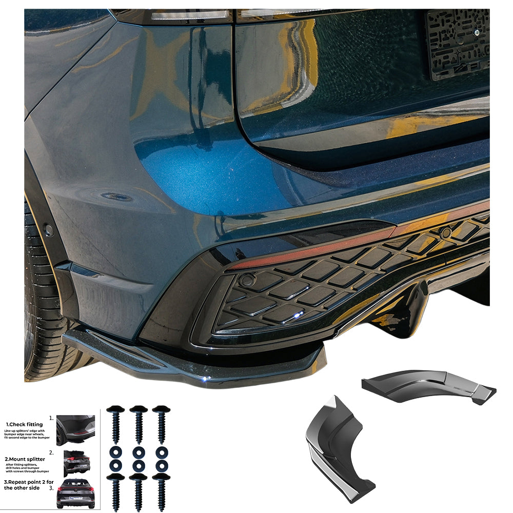 Rear Side Splitters Uyumlu VW VOLKSWAGEN Tiguan Standard / R-Line MK3 2024+