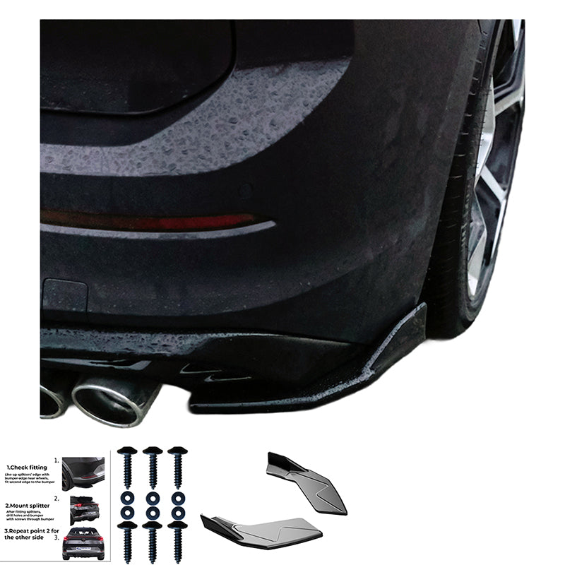Rear Side Splitters Uyumlu VW VOLKSWAGEN Golf MK8/MK8 Makyajlı Kasa 2019+