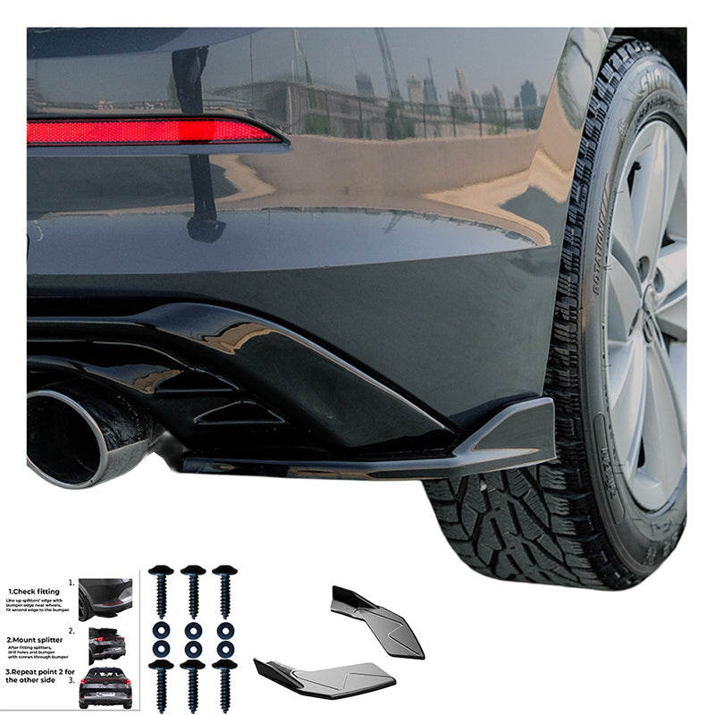 Rear Side Splitters Uyumlu VW VOLKSWAGEN Golf MK8/MK8 Makyajlı Kasa 2019+