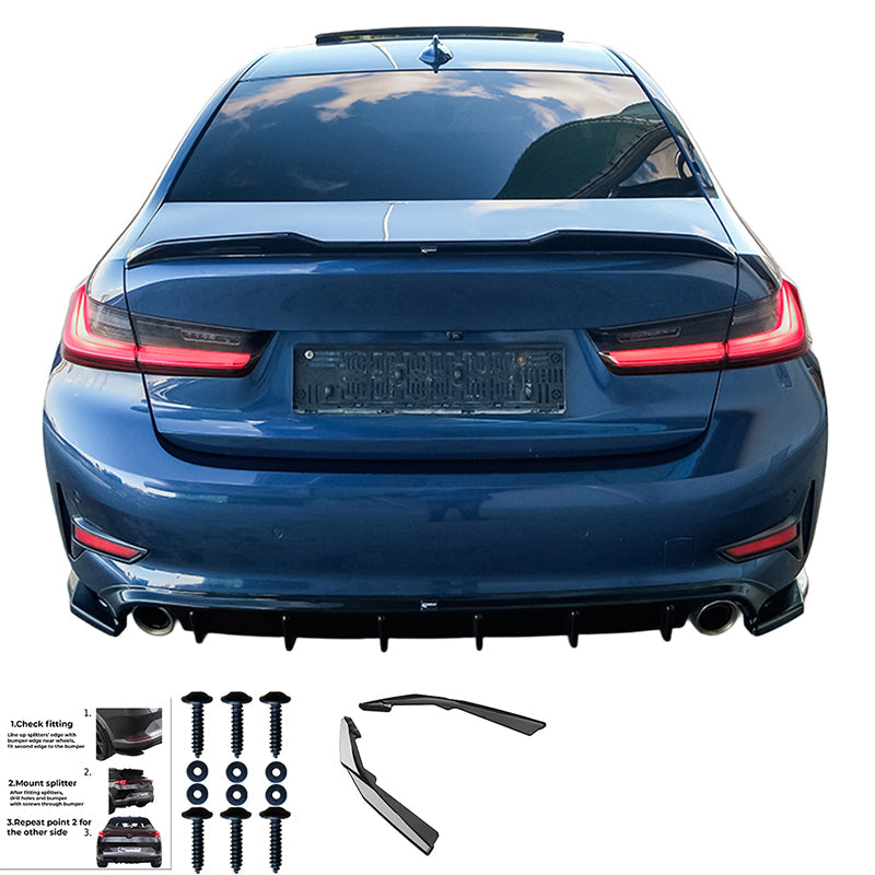 Rear Side Splitters Uyumlu BMW 3 Series G20 Sport Line 2018-2022
