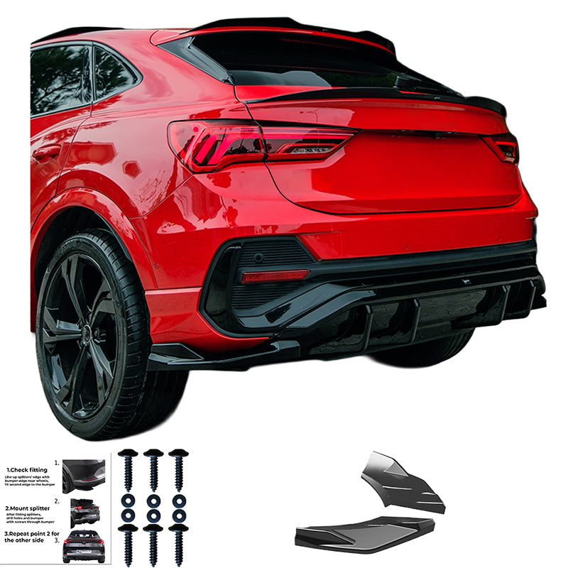 Rear Side Splitters Uyumlu AUDI Q3 S-Line Sportback F3 2019-2025