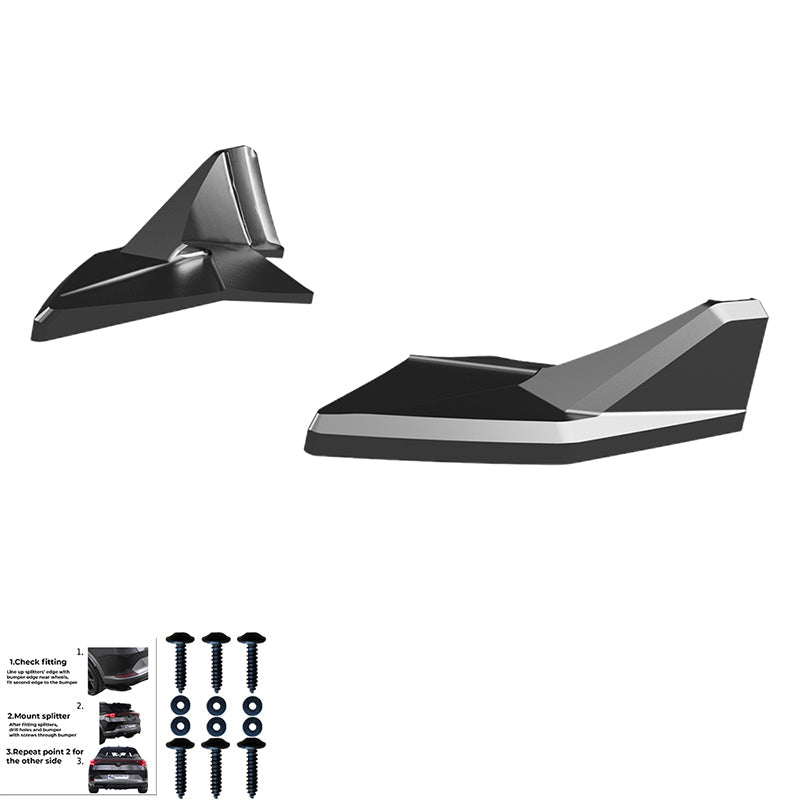 Rear Side Splitters Uyumlu SKODA Kodiaq Sportline MK1 Pre-Makyajlı Kasa/Makyajlı Kasa 2021-2023
