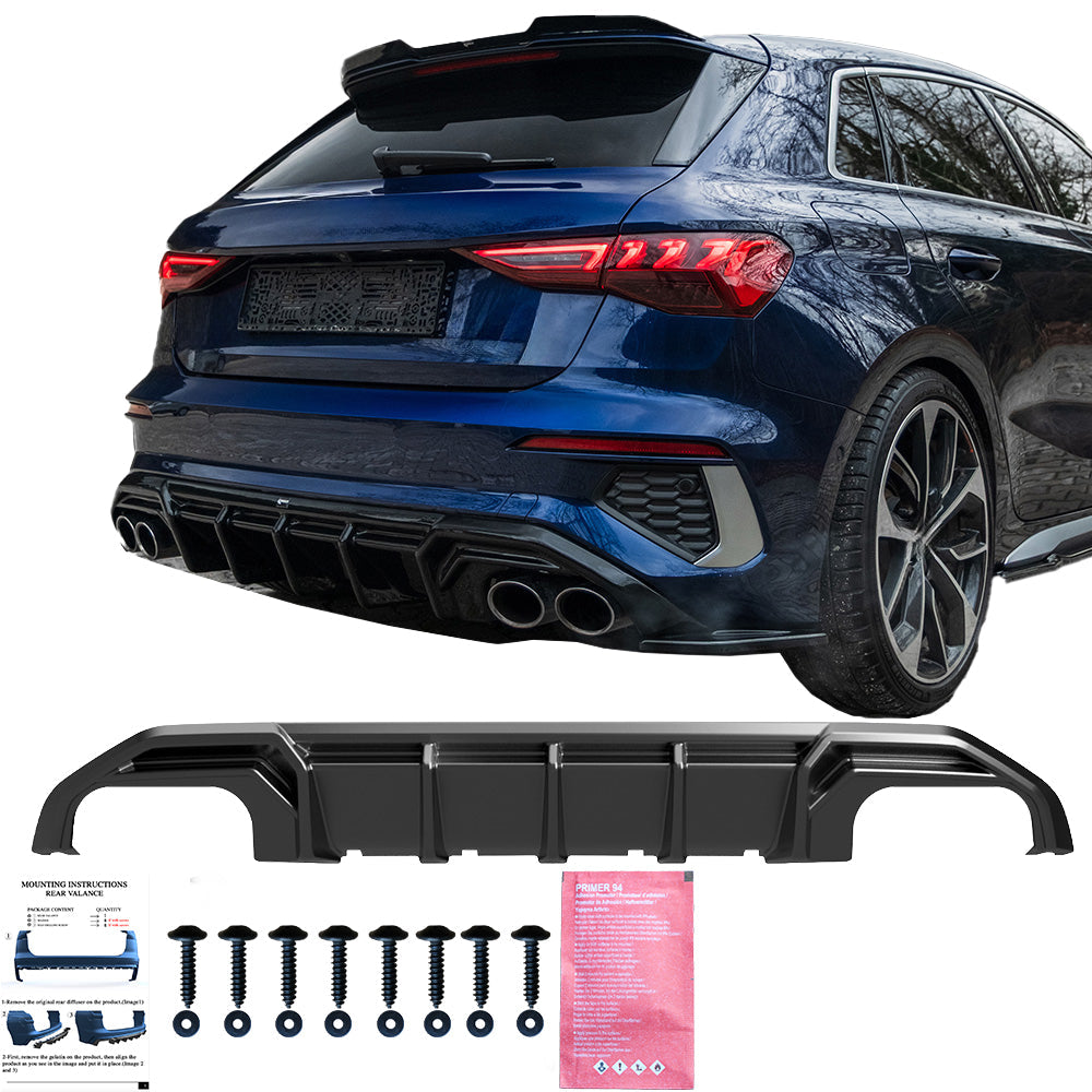 Arka Difüzör Uyumlu AUDI S3 / A3 S-Line Sedan / Sportback 8Y 2020-2024