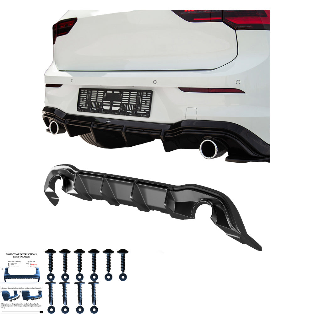 Arka Difüzör Uyumlu VW VOLKSWAGEN Golf MK8 GTI / R-Line 2020+