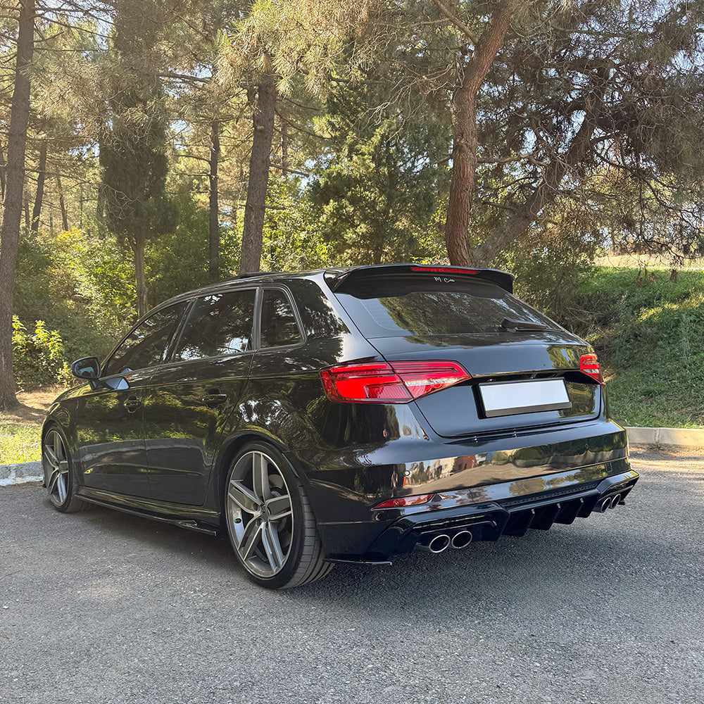 Arka Difüzör Uyumlu AUDI S3 Sportback 8V Makyajlı Kasa 2016-2020