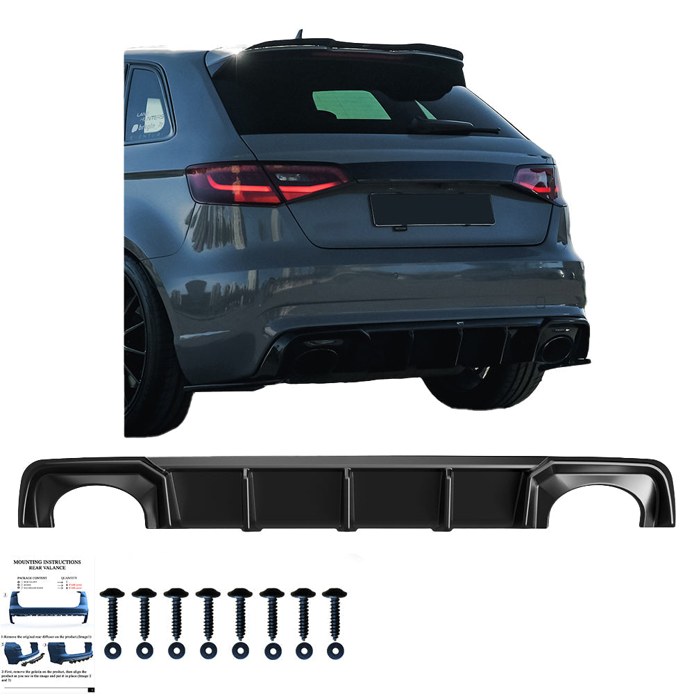 Arka Difüzör Uyumlu AUDI RS3 Sportback 8V 2015-2016