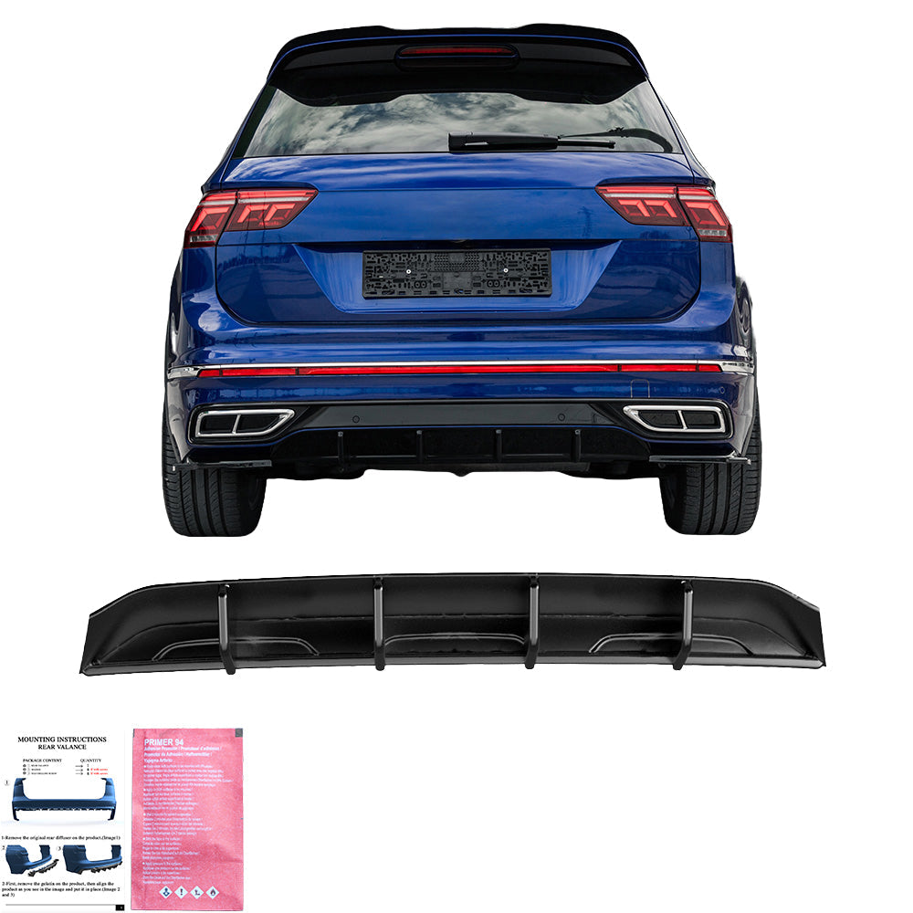Arka Difüzör Uyumlu VW VOLKSWAGEN Tiguan R-Line MK2 Makyajlı Kasa 2020-2024