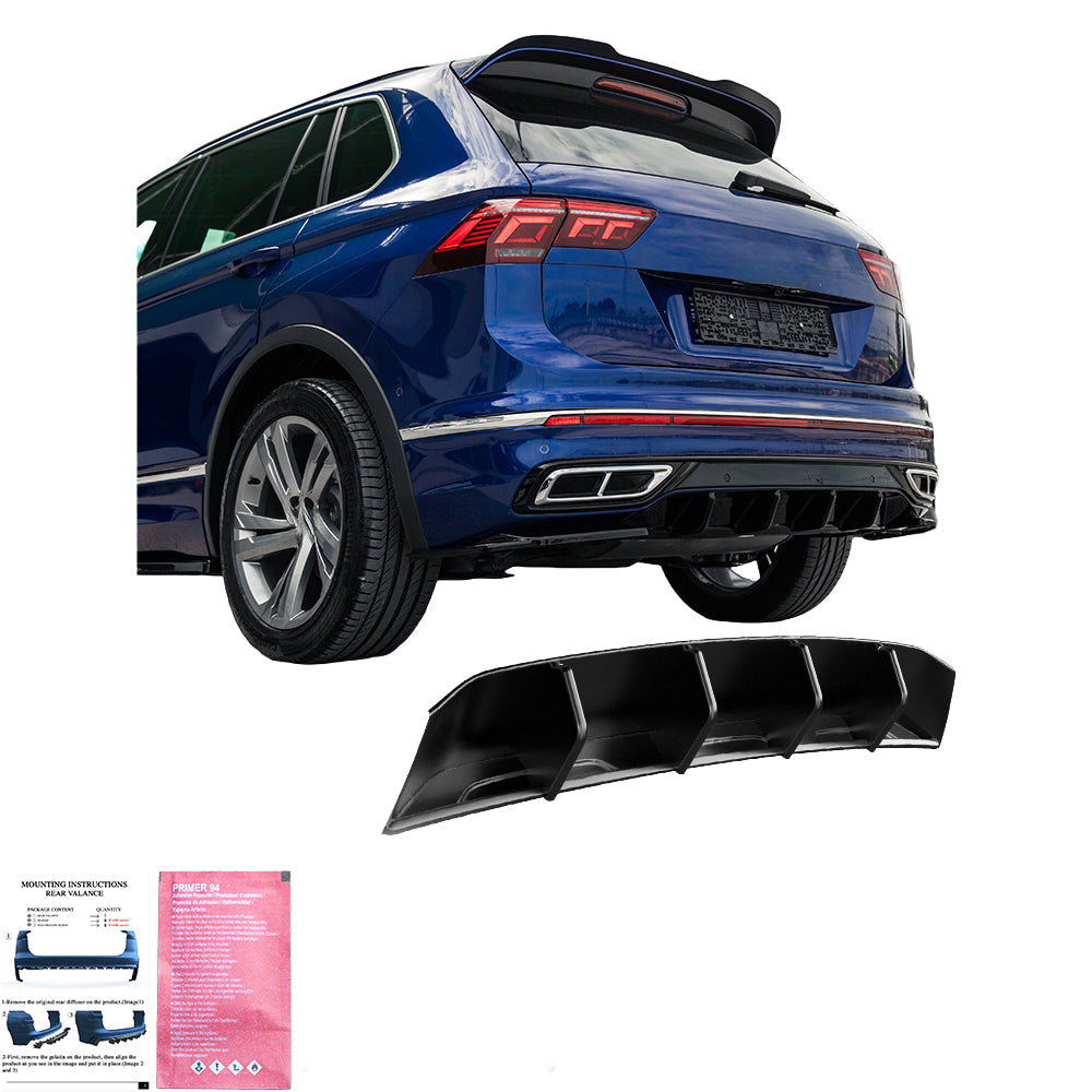 Arka Difüzör Uyumlu VW VOLKSWAGEN Tiguan R-Line MK2 Makyajlı Kasa 2020-2024