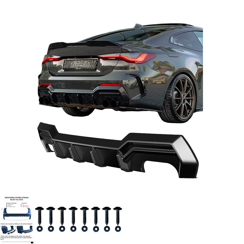 Arka Difüzör Uyumlu BMW 4 Series ( Coupe / Cabrio ) G22 M-Pack / M440i 2020+