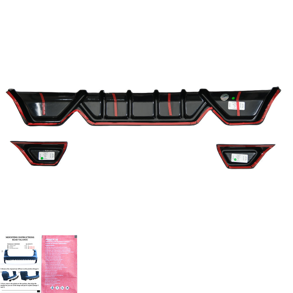 Arka Difüzör Uyumlu VW VOLKSWAGEN Transporter T7 2024+ / FORD Transit Custom MK2 2023+