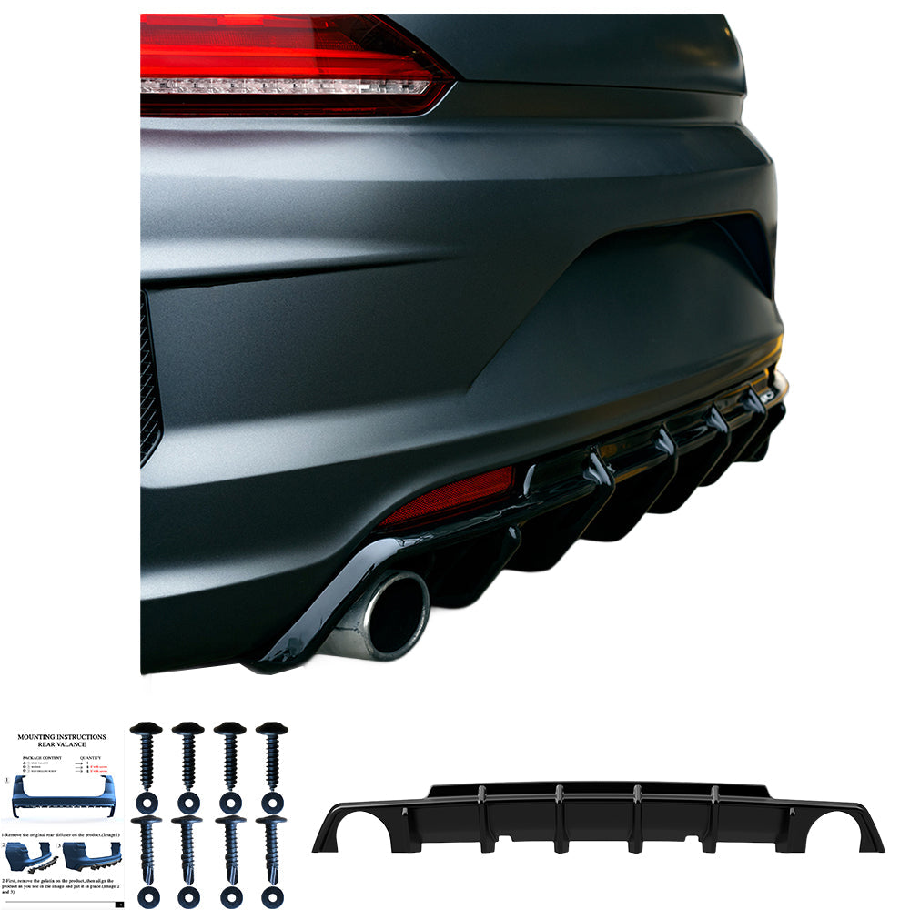 Arka Difüzör Uyumlu VW VOLKSWAGEN Scirocco R MK3 Makyajlı Kasa 2014-2017