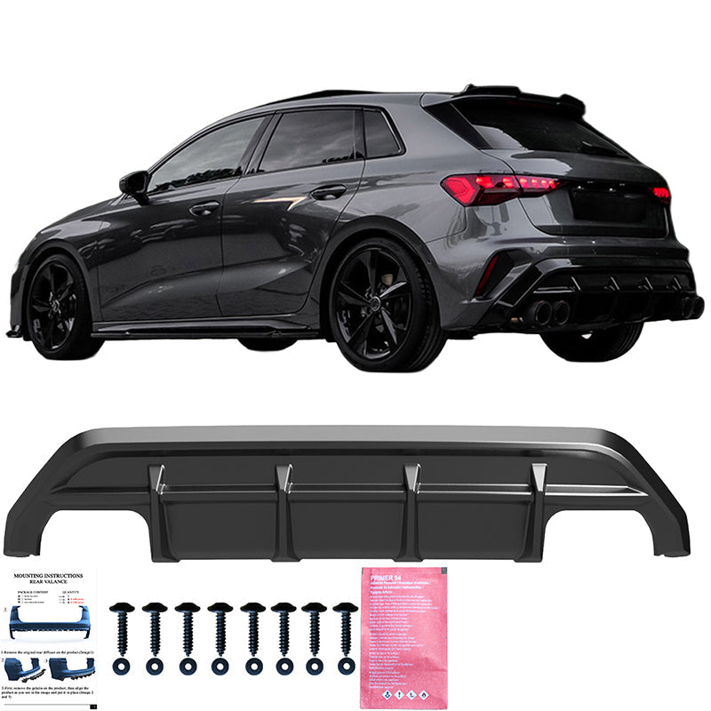 Arka Difüzör Uyumlu AUDI A3 S-Line / S3 8Y Makyajlı Kasa (Sedan/Sportback) 2025+