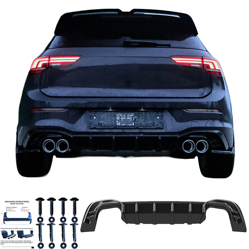 Arka Difüzör Uyumlu VW VOLKSWAGEN Golf MK8/MK8 Makyajlı Kasa 2019+