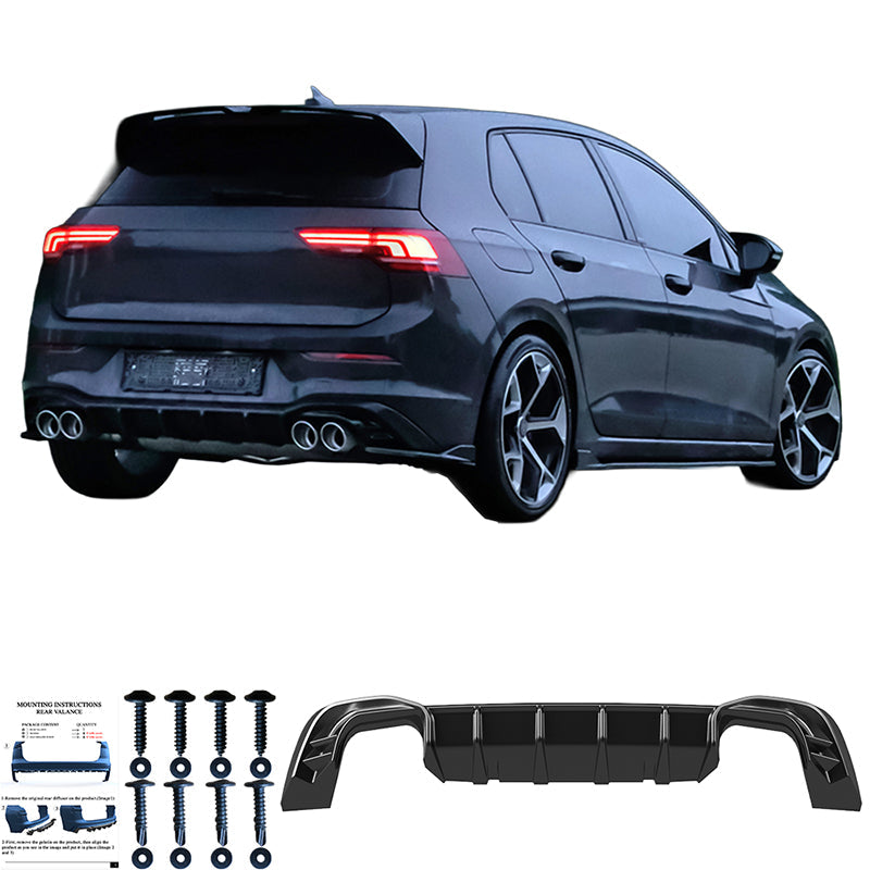 Arka Difüzör Uyumlu VW VOLKSWAGEN Golf MK8/MK8 Makyajlı Kasa 2019+
