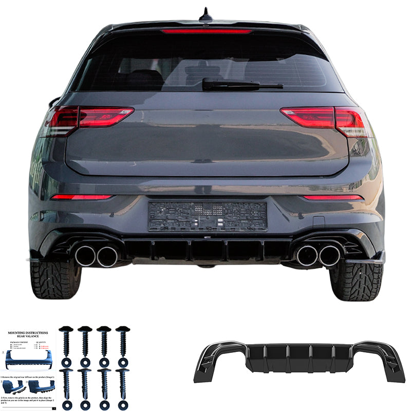 Arka Difüzör Uyumlu VW VOLKSWAGEN Golf MK8/MK8 Makyajlı Kasa 2019+