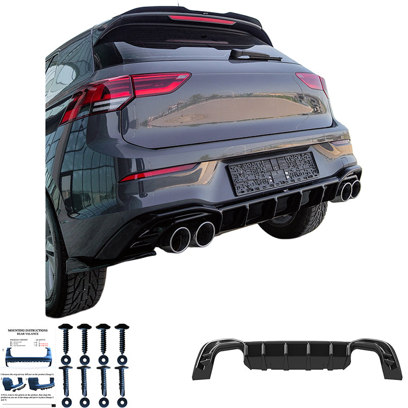 Arka Difüzör Uyumlu VW VOLKSWAGEN Golf MK8/MK8 Makyajlı Kasa 2019+