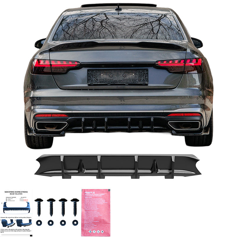 Arka Difüzör Uyumlu AUDI A4 S-Line/S4 B9 Makyajlı Kasa 2019-2024
