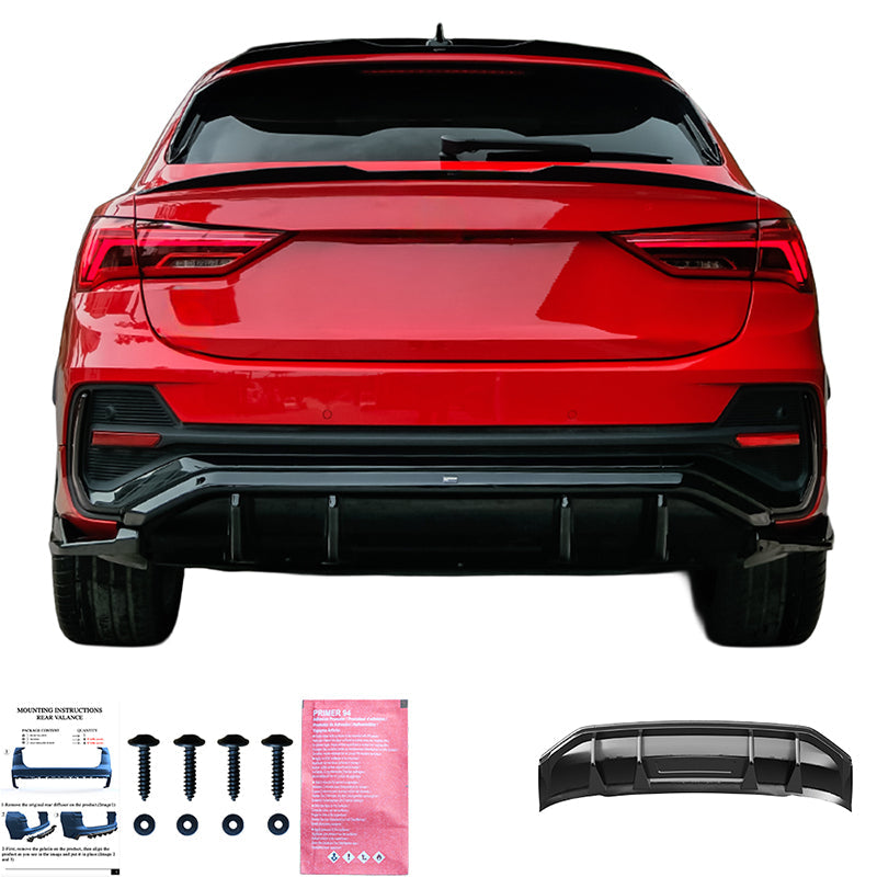 Arka Difüzör Uyumlu AUDI Q3 S-Line Sportback F3 2019-2025