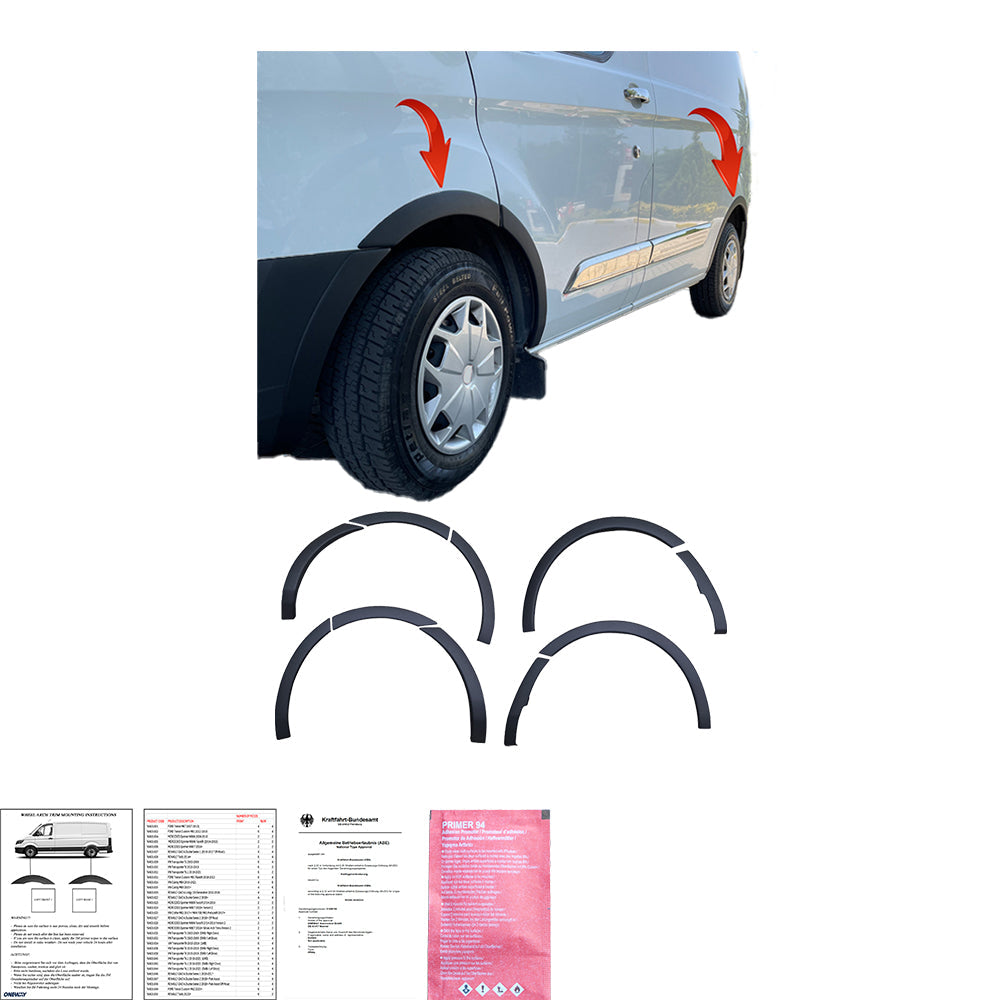 Wheel Arch Trims Uyumlu FORD Transit Custom MK1 2012-2018 ABE TÜV Belgeli