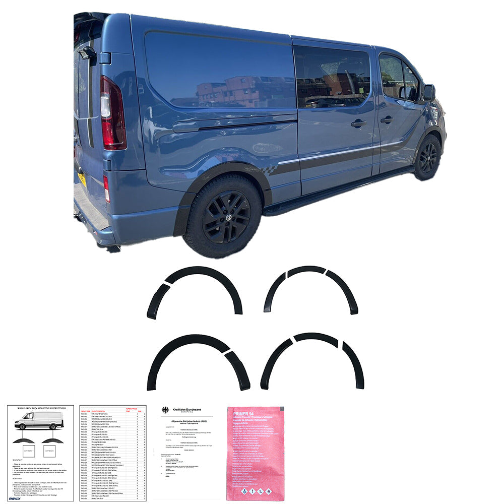 Wheel Arch Trims Uyumlu RENAULT Trafic X82 2014-2018 LWB v2 ABE TÜV Belgeli