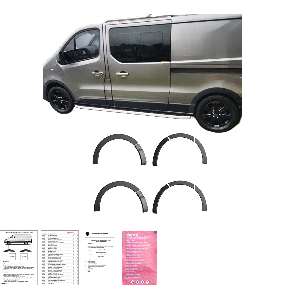 Wheel Arch Trims Uyumlu RENAULT Trafic X82 2014-2018 LWB ABE TÜV Belgeli