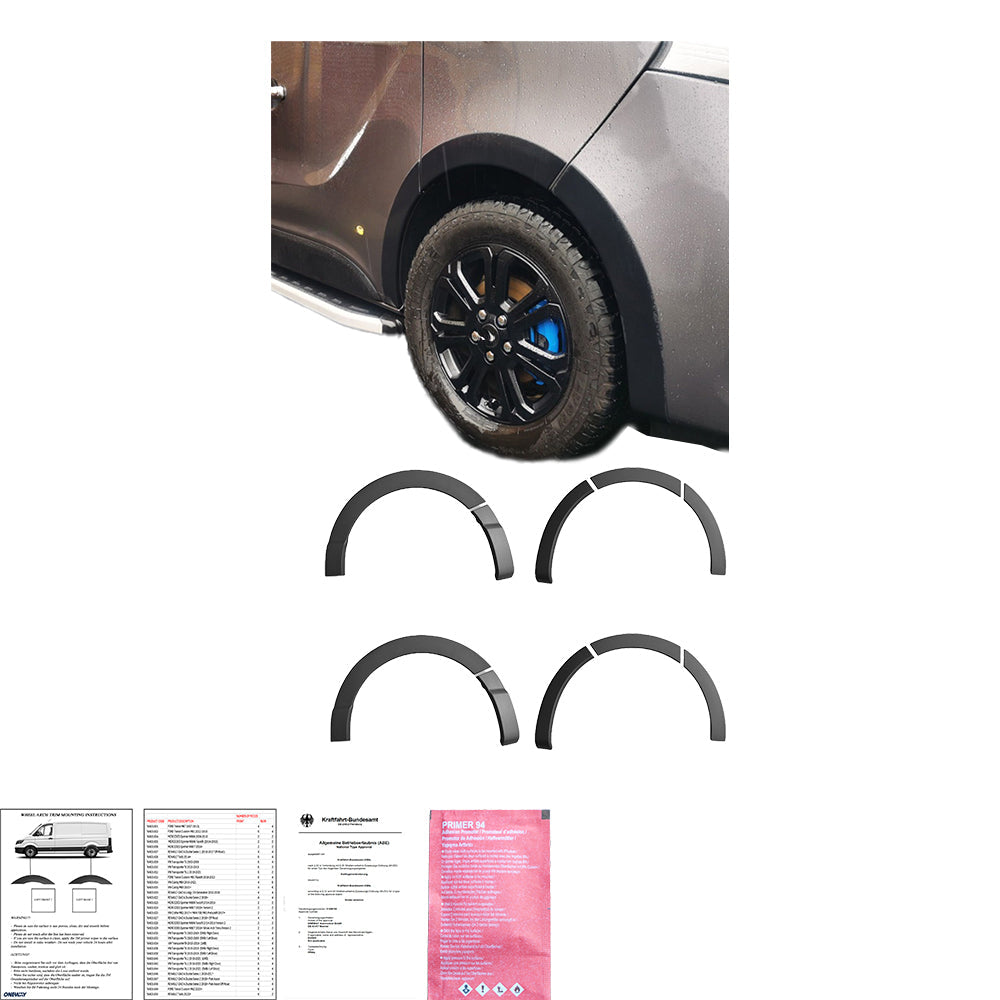 Wheel Arch Trims Uyumlu RENAULT Trafic X82 2014-2018 LWB ABE TÜV Belgeli