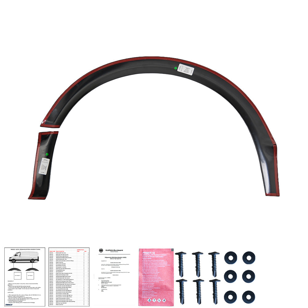 Wheel Arch Trims Uyumlu VW VOLKSWAGEN Transporter T5 - T5.1 2003-2015 ABE TÜV Belgeli (Gloss Siyah)