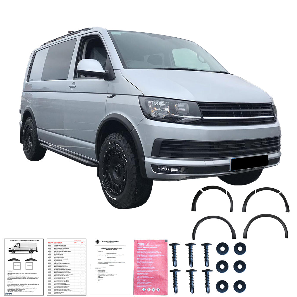 Wheel Arch Trims Uyumlu VW VOLKSWAGEN Transporter T6 2015-2019 ABE TÜV Belgeli