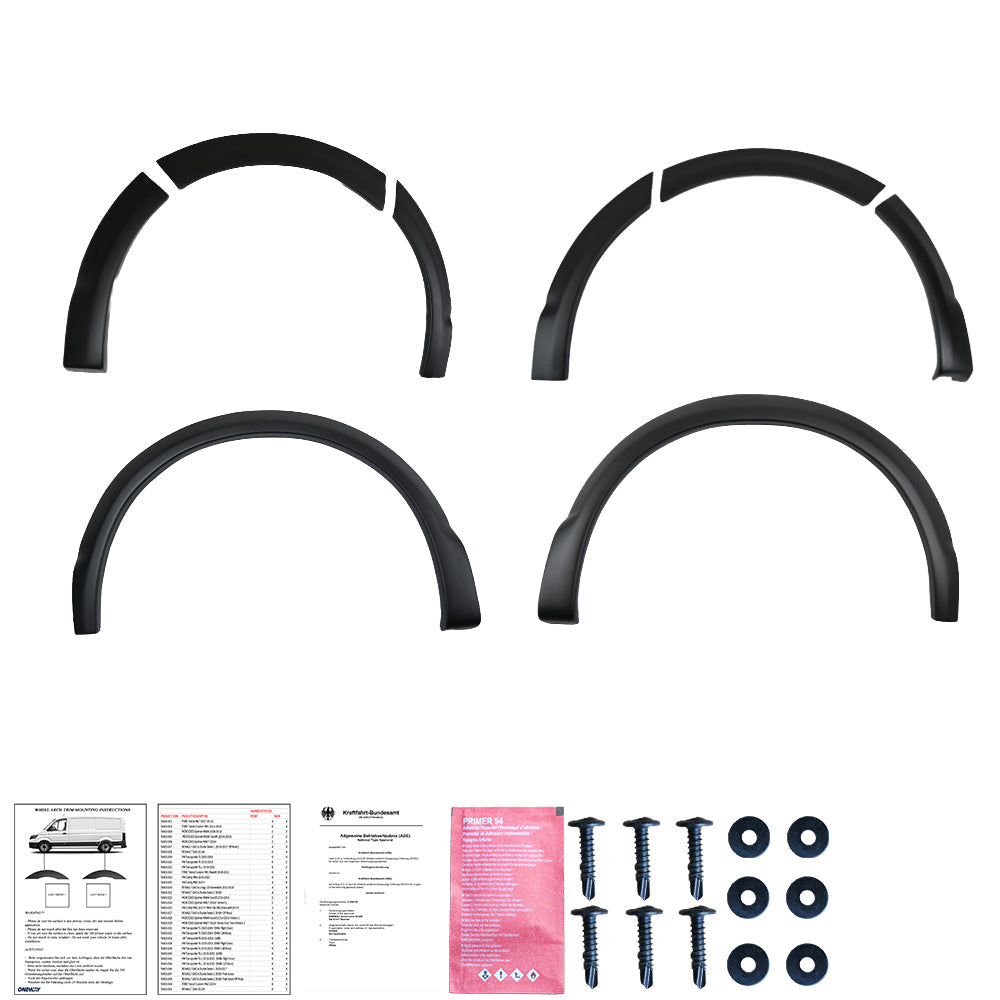 Wheel Arch Trims Uyumlu VW VOLKSWAGEN Transporter T6 2015-2019 ABE TÜV Belgeli